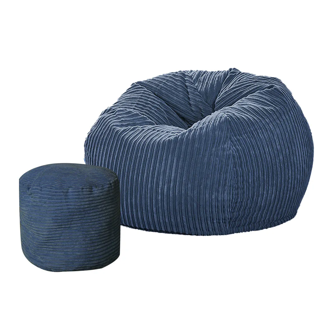 Marlow Bean Bag Chair Cover Home Game Seat Lazy Sofa Cover Large With Foot Stool
