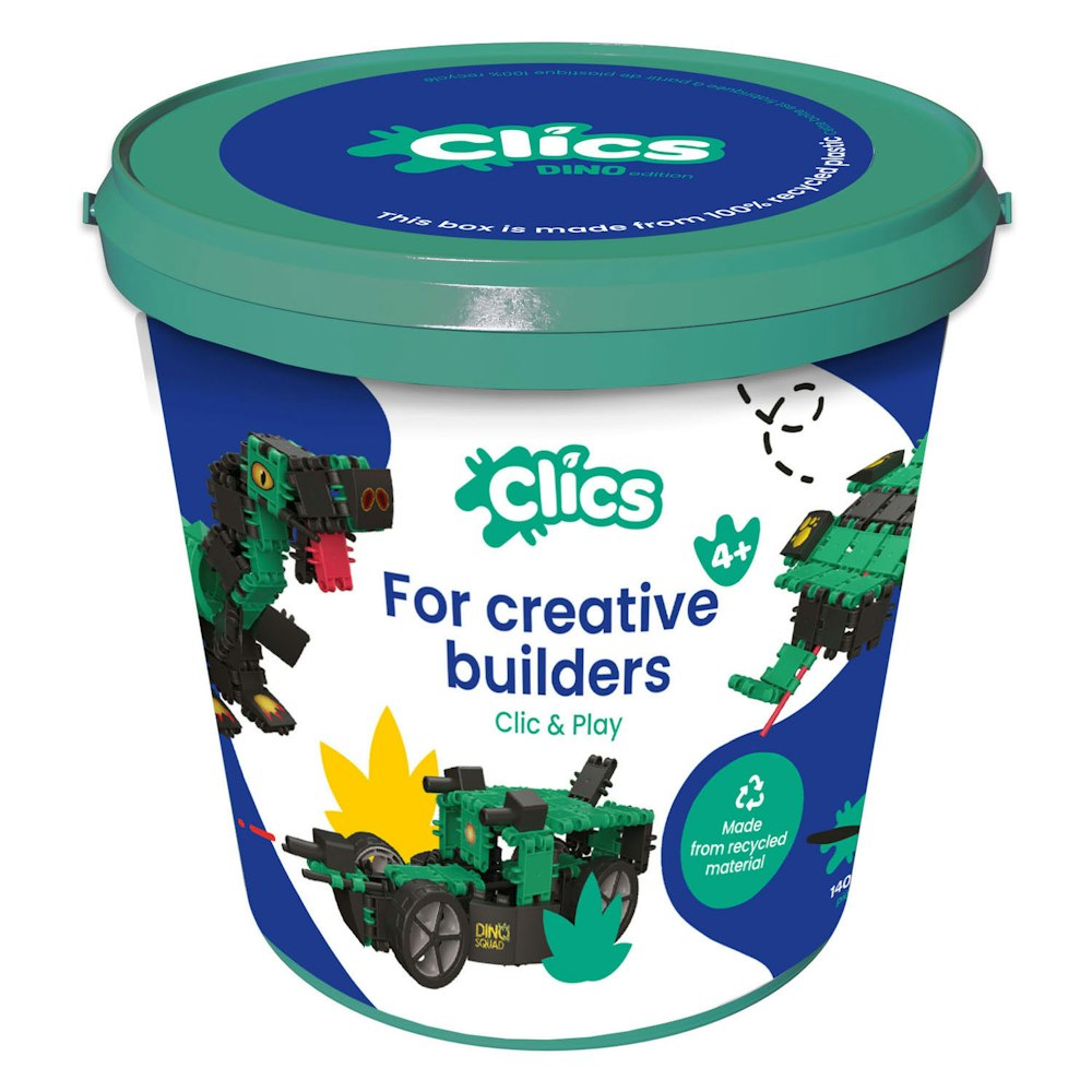 Clics clics Dino World Bucket Building Set