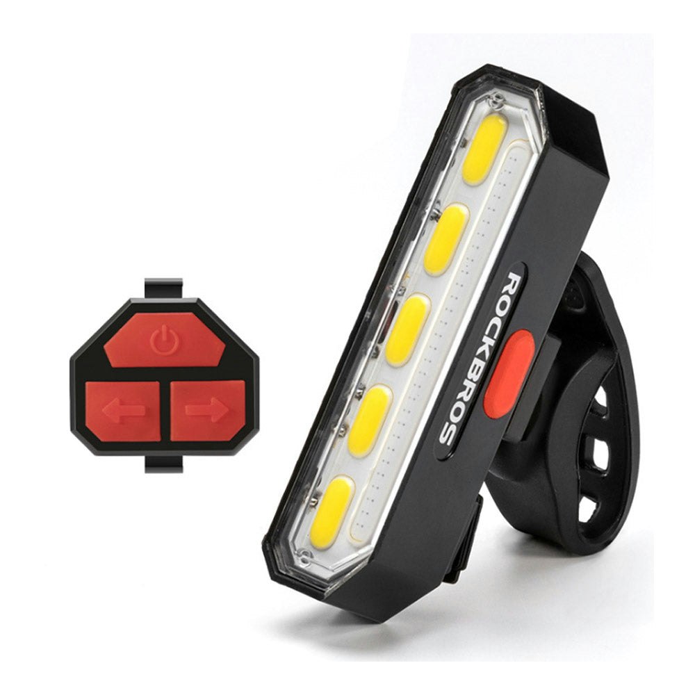 Smart Cordless Bike Tail Light with Remote Control USB Rechargeable Waterproof - Black