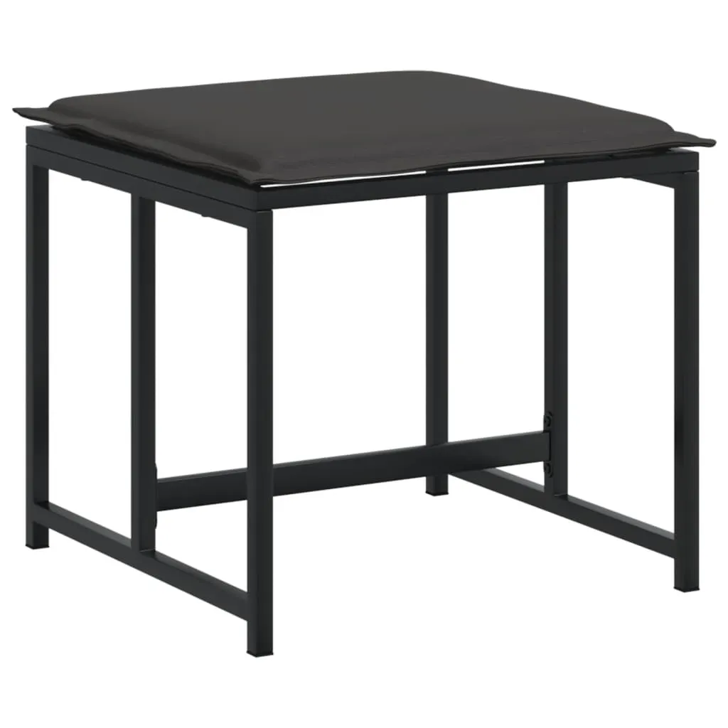 17 Piece Garden Dining Set with Cushions Black Textilene 3295087