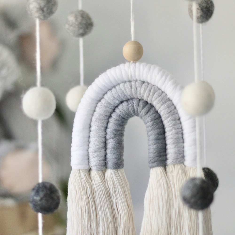 Piglet and Chestnut Macramé Rainbow Mobile