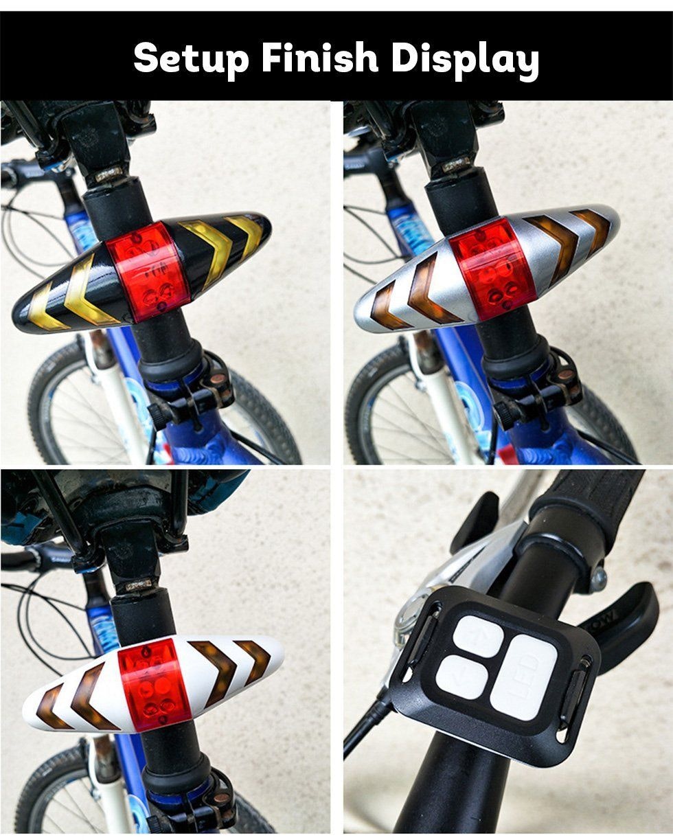 Bicycle Bike LED Indicator Rear Tail Turn Safety Signal Light Wireless Remote