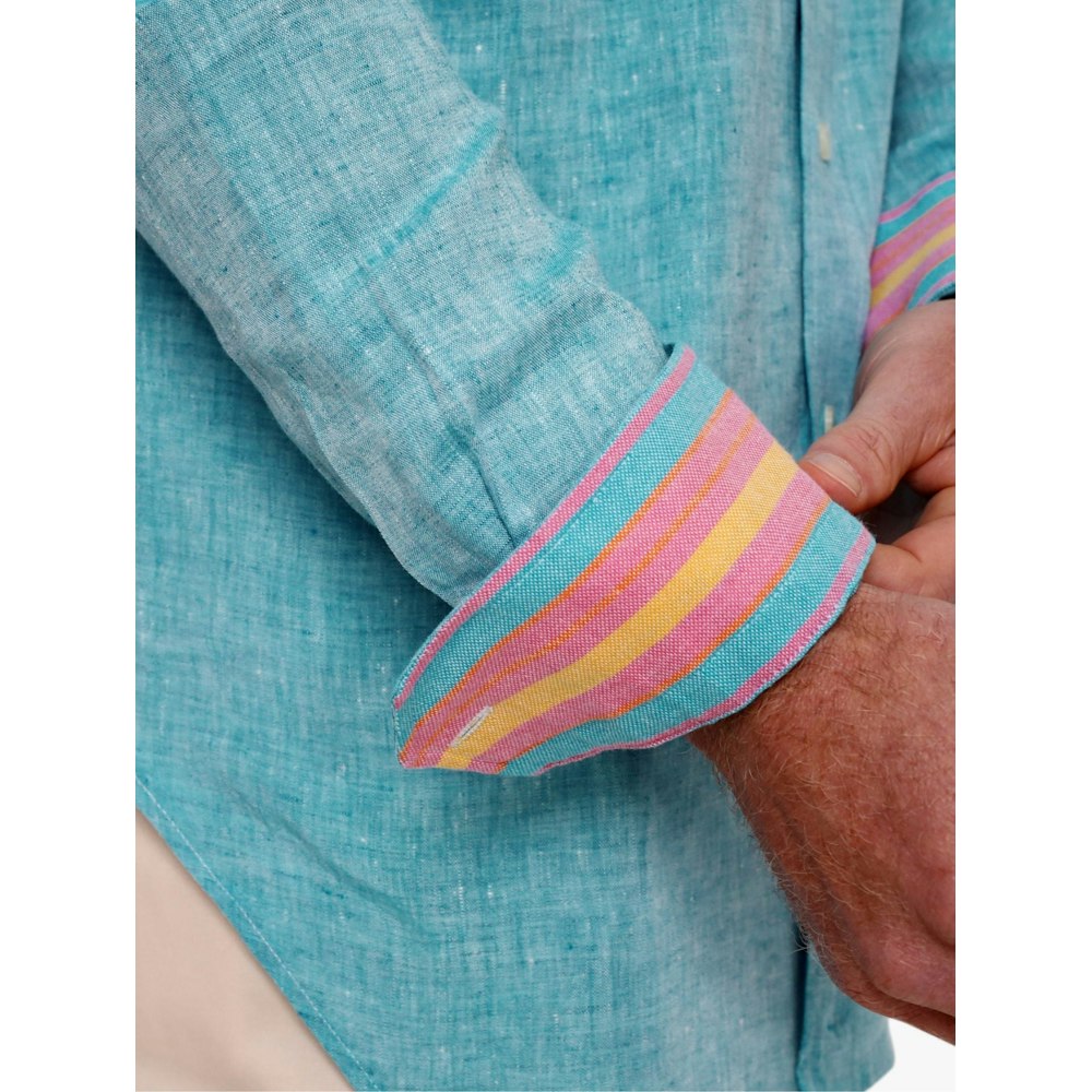 Koy Clothing Nyota Turquoise Linen Shirt