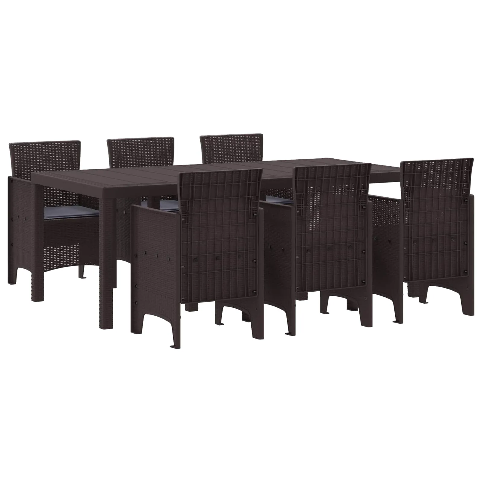 Garden Dining Set 7 pcs Brown Polypropylene 3378720 Garden Dining Set 7 pcs Brown Polypropylene 3378720