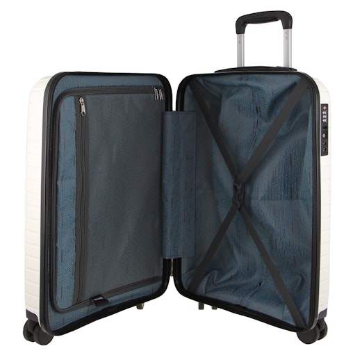 Pierre Cardin 76cm Large Hard-Shell Suitcase Travel Luggage Bag - White Pierre Cardin 76cm Large Hard-Shell Suitcase Travel Luggage Bag - White