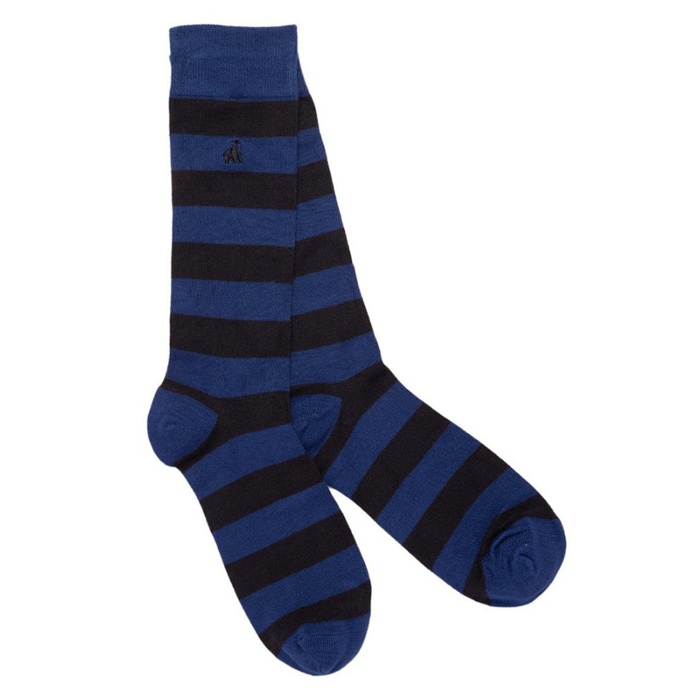 Swole Panda Charcoal Striped Bamboo Socks (comfort Cuff)