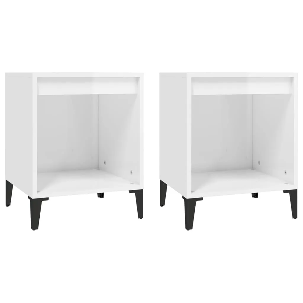 Bedside Cabinets 2 pcs High Gloss White 40x35x50 cm 821879 Bedside Cabinets 2 pcs High Gloss White 40x35x50 cm 821879