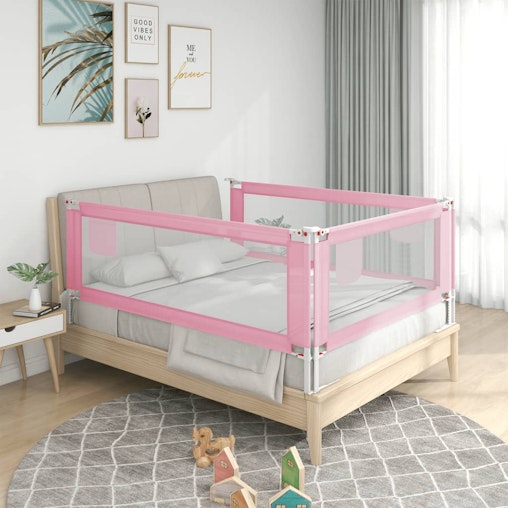 NNEVL Toddler Safety Bed Rail Pink 140x25 cm Fabric NNEVL Toddler Safety Bed Rail Pink 140x25 cm Fabric