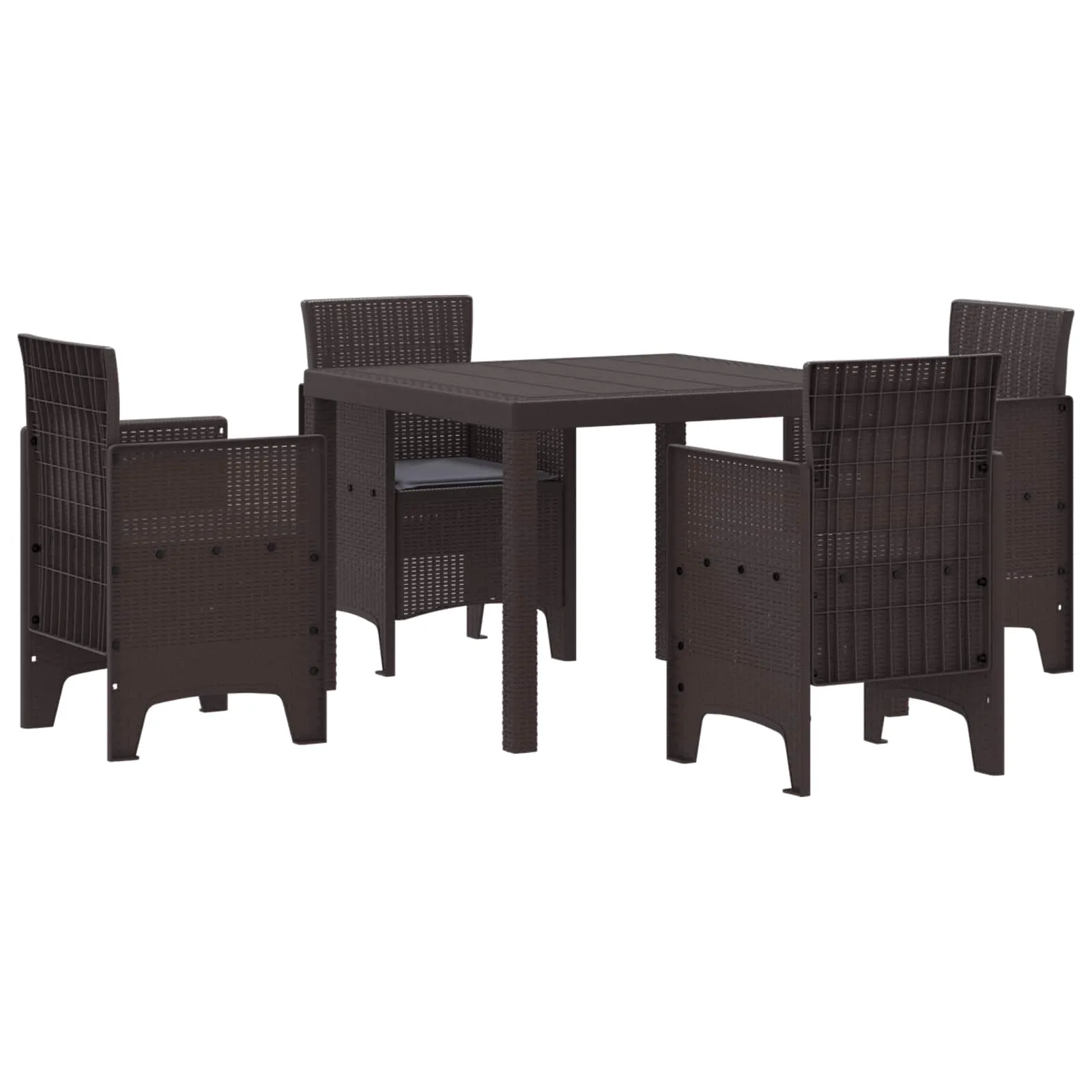 Garden Dining Set 5 pcs Brown Polypropylene 3378540 Garden Dining Set 5 pcs Brown Polypropylene 3378540