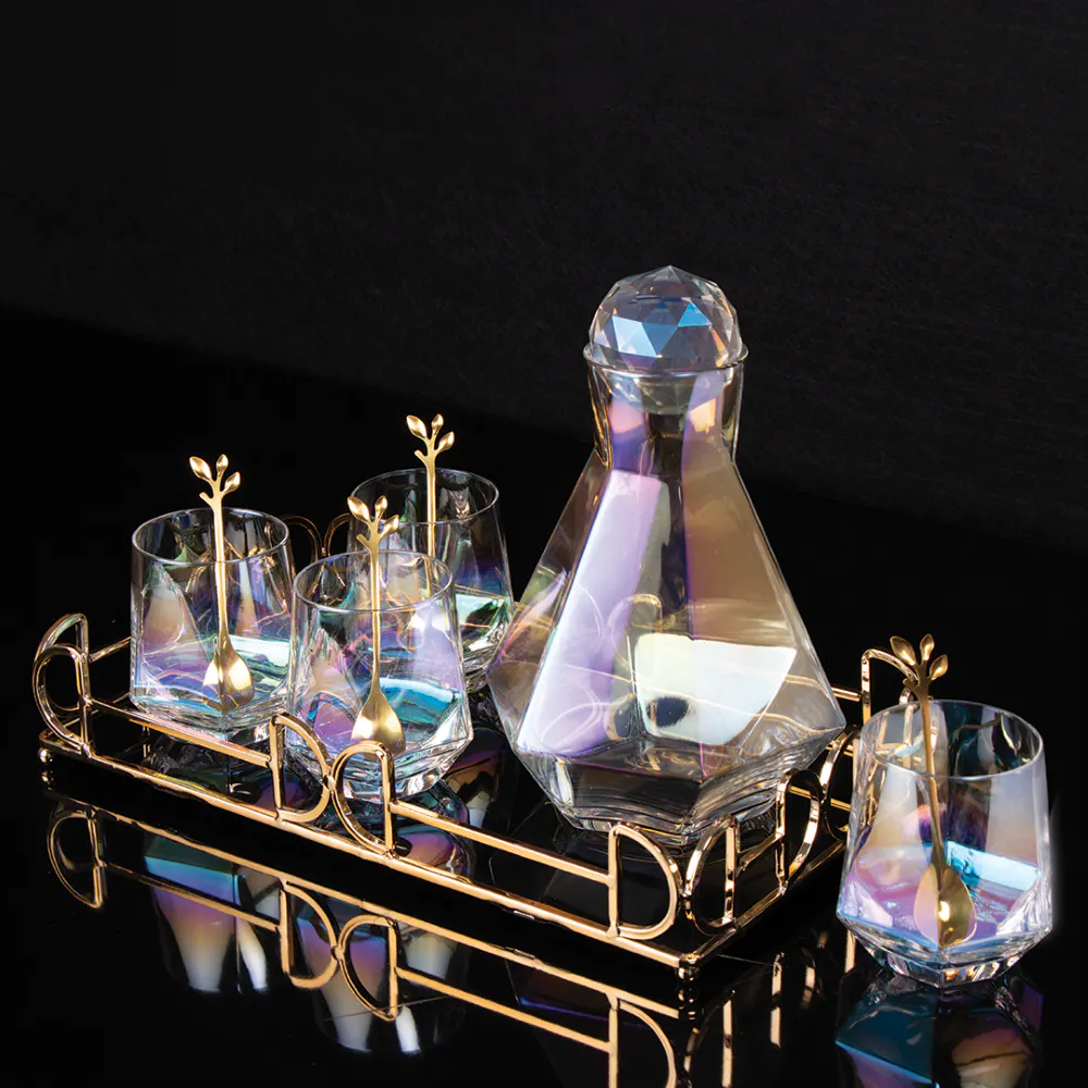Iridescent Prism Decanter Set