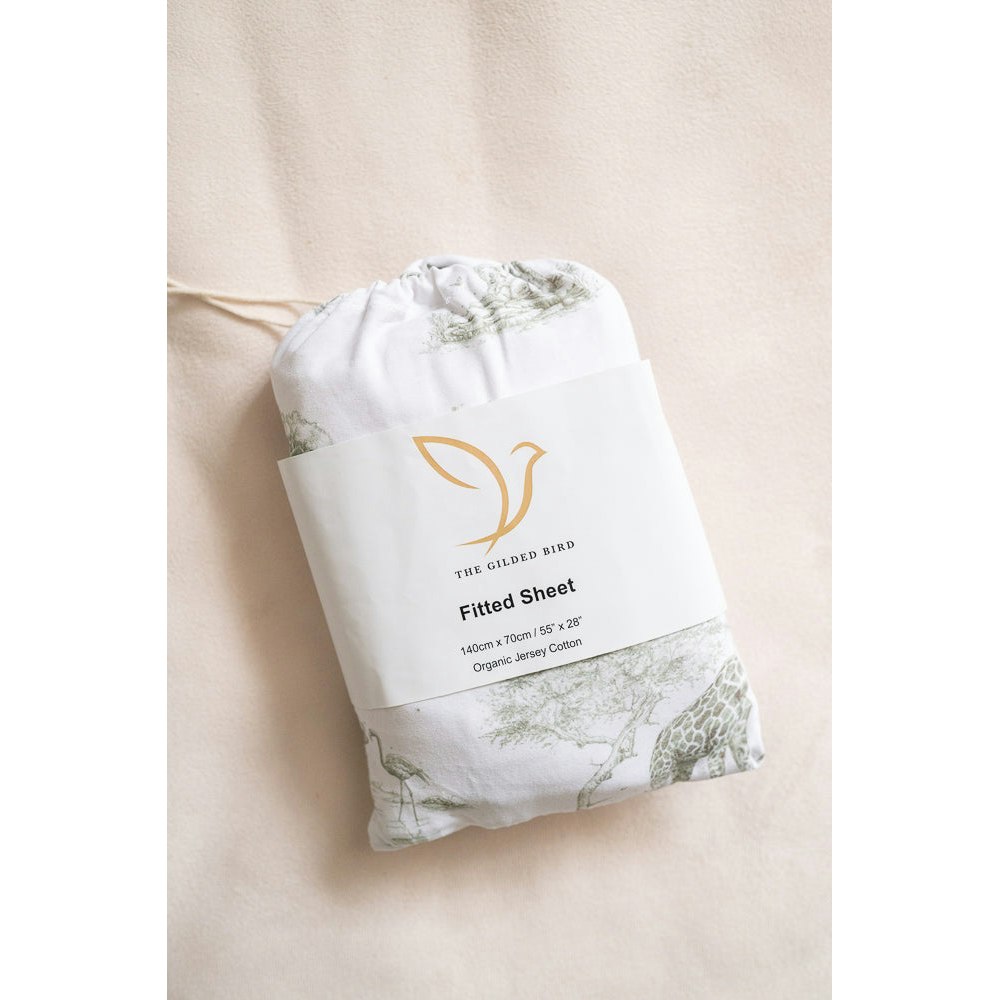 The Gilded Bird The Gilded Bird Fitted Cot Sheet - Safari Toile