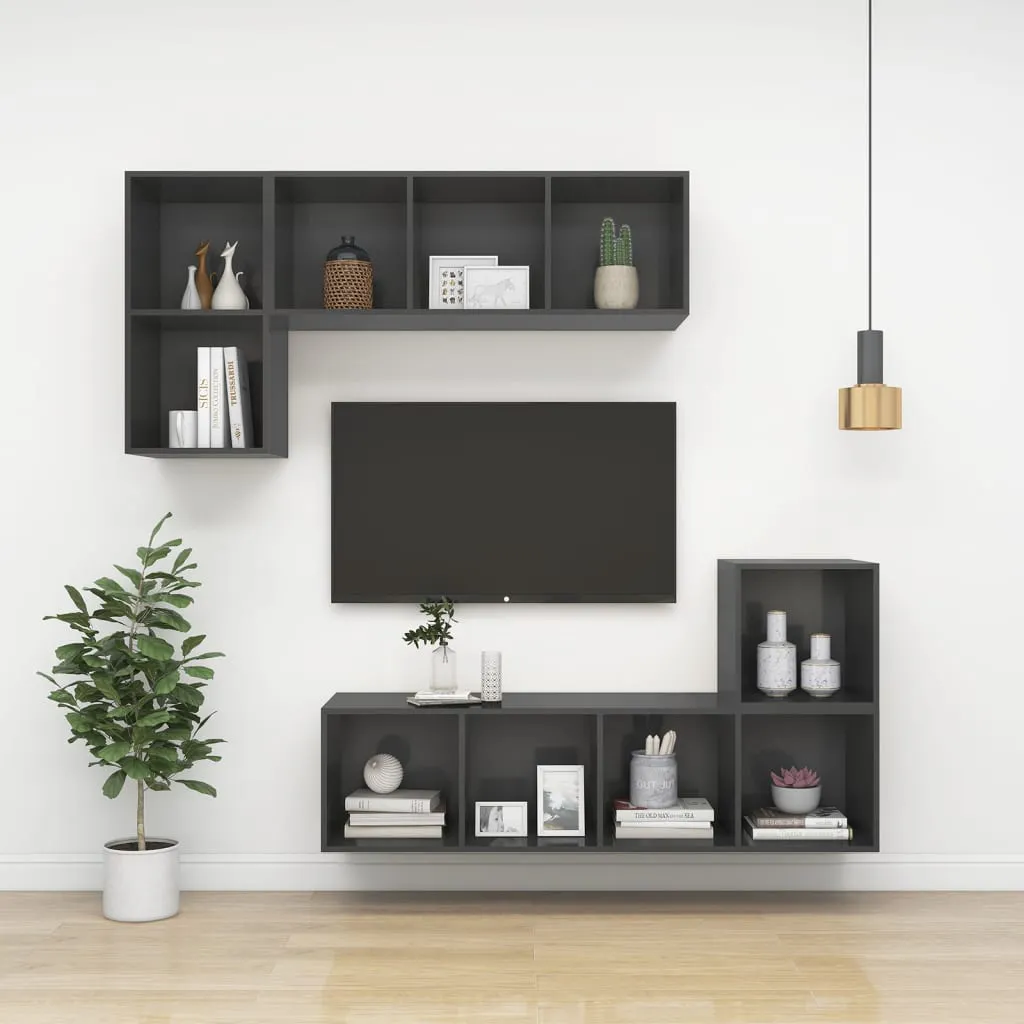 Wall-mounted TV Cabinet Grey 37x37x72 cm Engineered Wood 805473