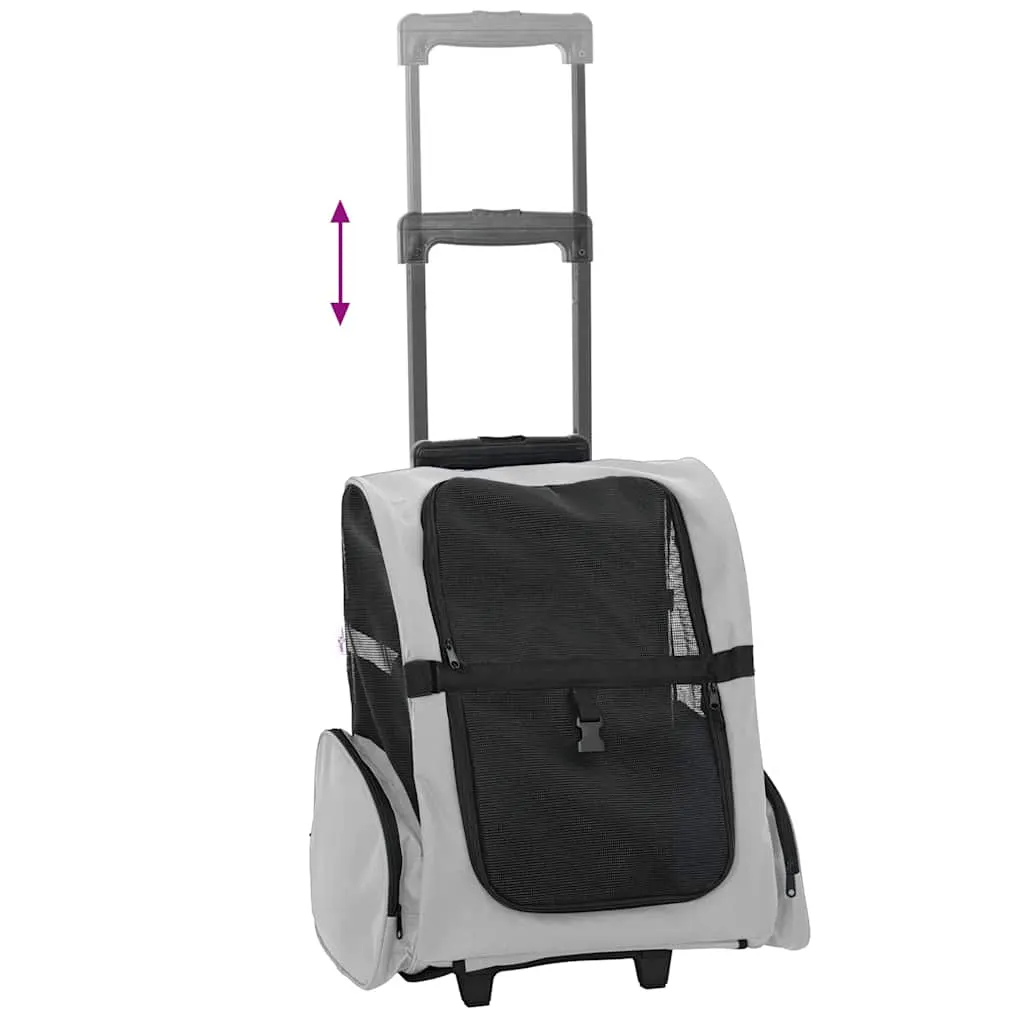 Pet Trolley 3-in-1 Design Grey 48x32x(57-106) cm Oxford Fabric 42007373