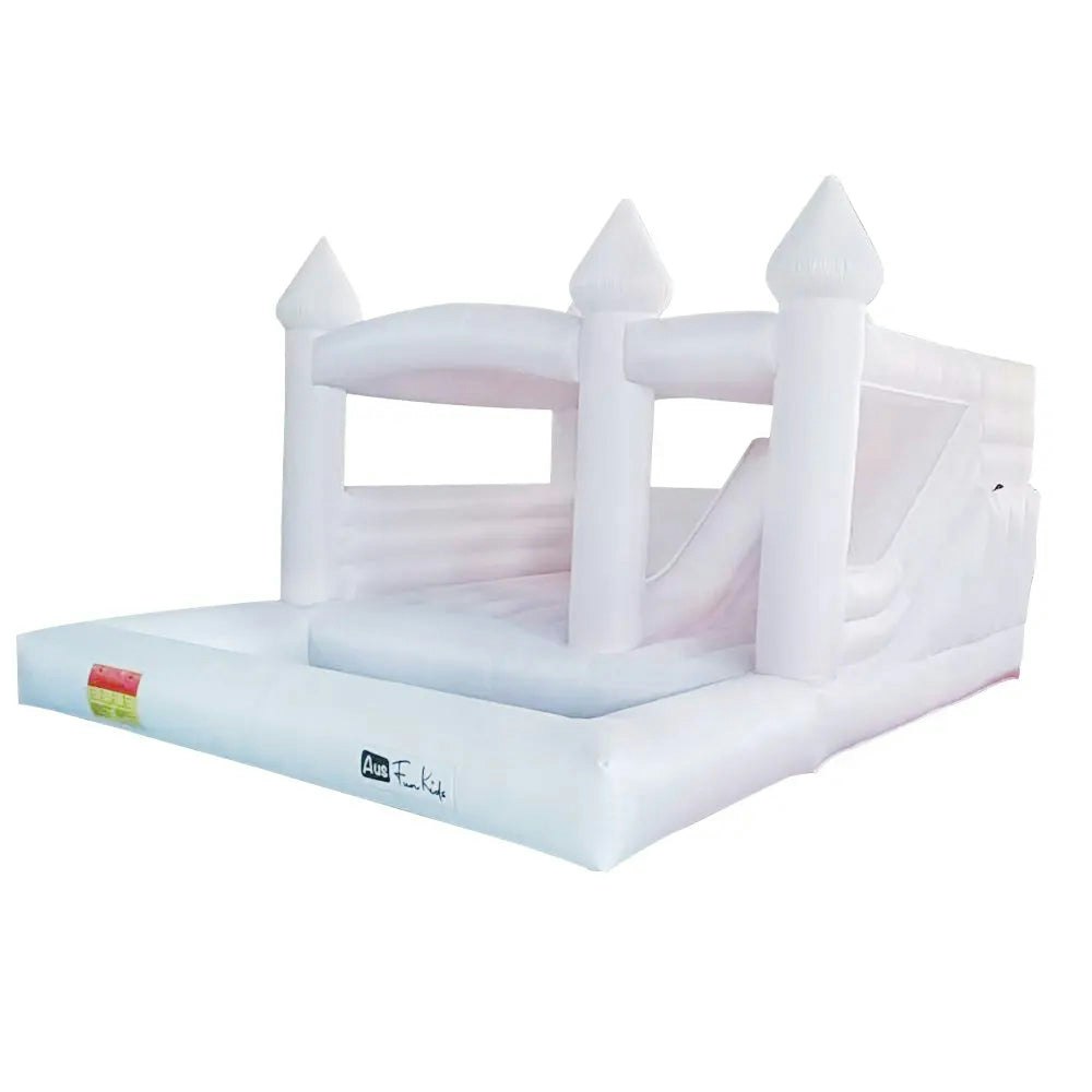 Ausfunkids 5x4x2.8m PVC Fabric Bounce House Bouncy Castle with Blower For Fun - White
