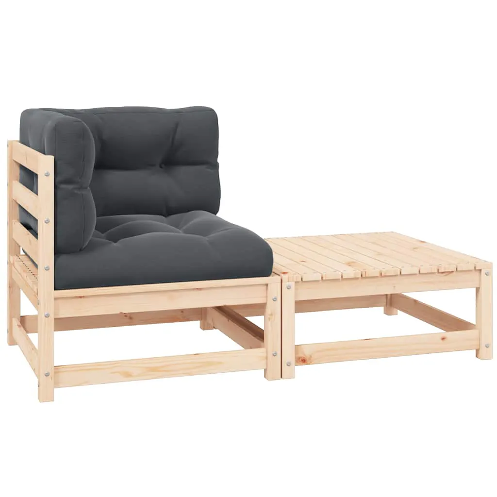 2 Piece Garden Lounge Set with Cushions Solid Pinewood 807293 2 Piece Garden Lounge Set with Cushions Solid Pinewood 807293