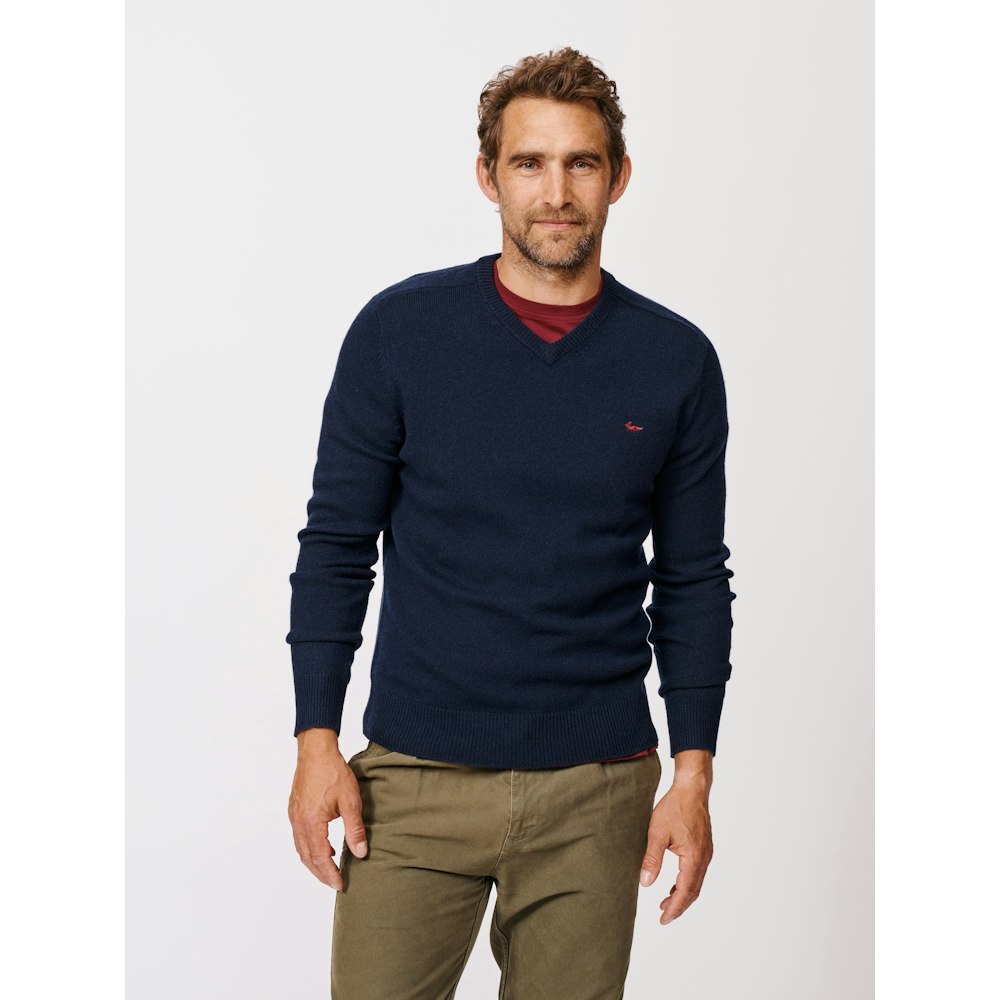 Aubin Eastbourne V Neck - Navy