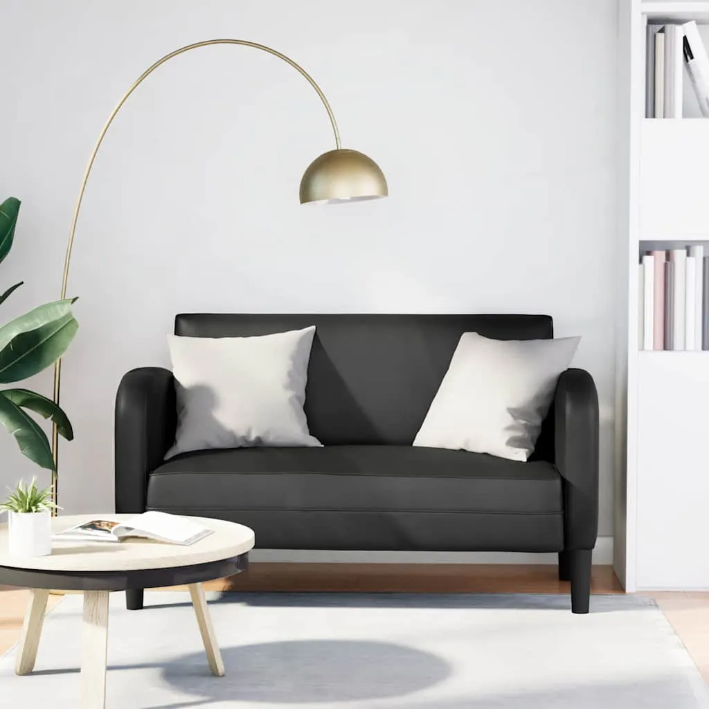 Loveseat Sofa Black 110 cm Faux Leather 4100536