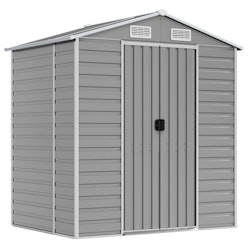 NNEVL Garden Shed Light Grey 191x130x198 cm Galvanised Steel NNEVL Garden Shed Light Grey 191x130x198 cm Galvanised Steel