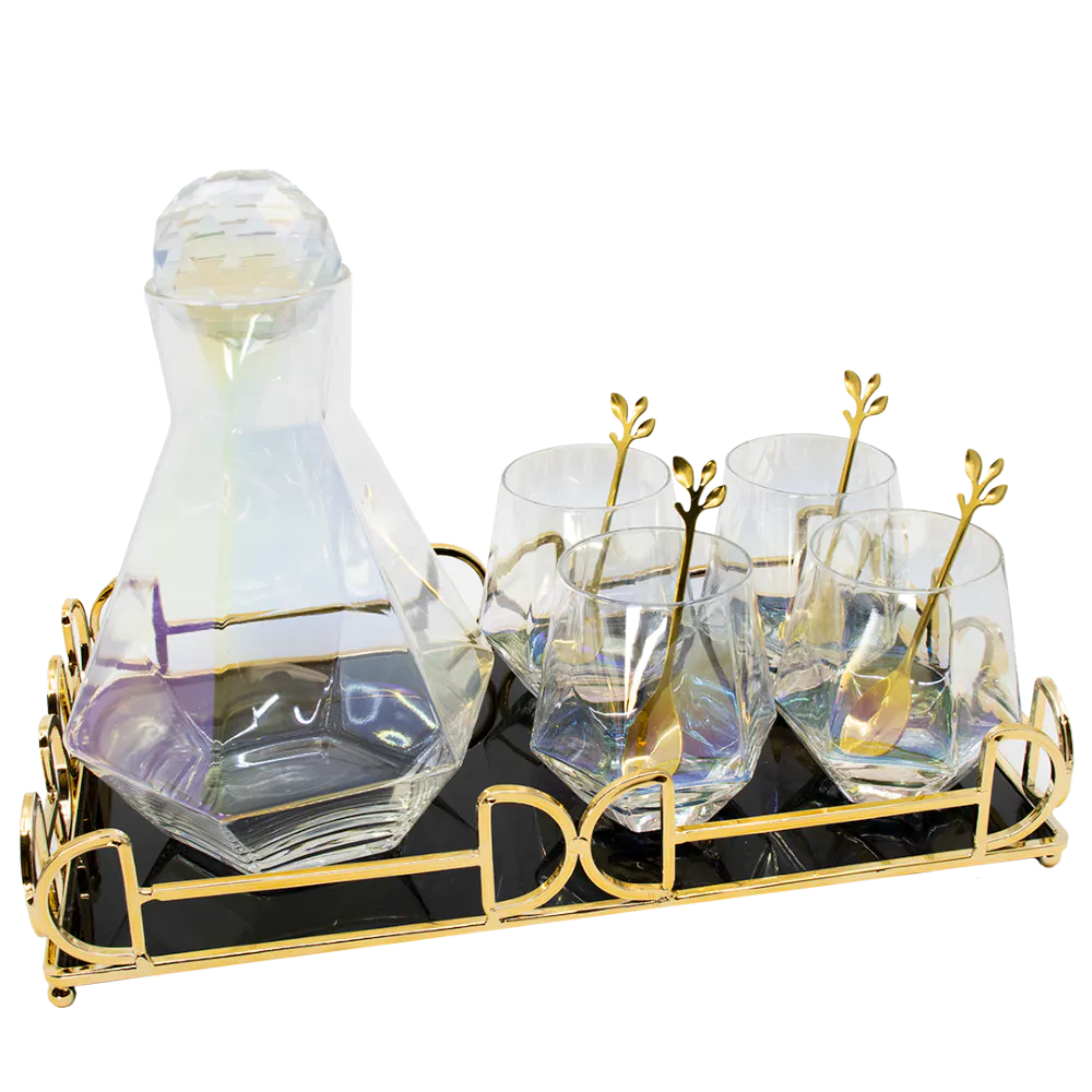 Iridescent Prism Decanter Set