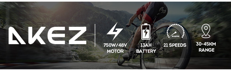 AKEZ 750W 48V Snow eBike 26-Inch Electric Bike Motorized Bicycle