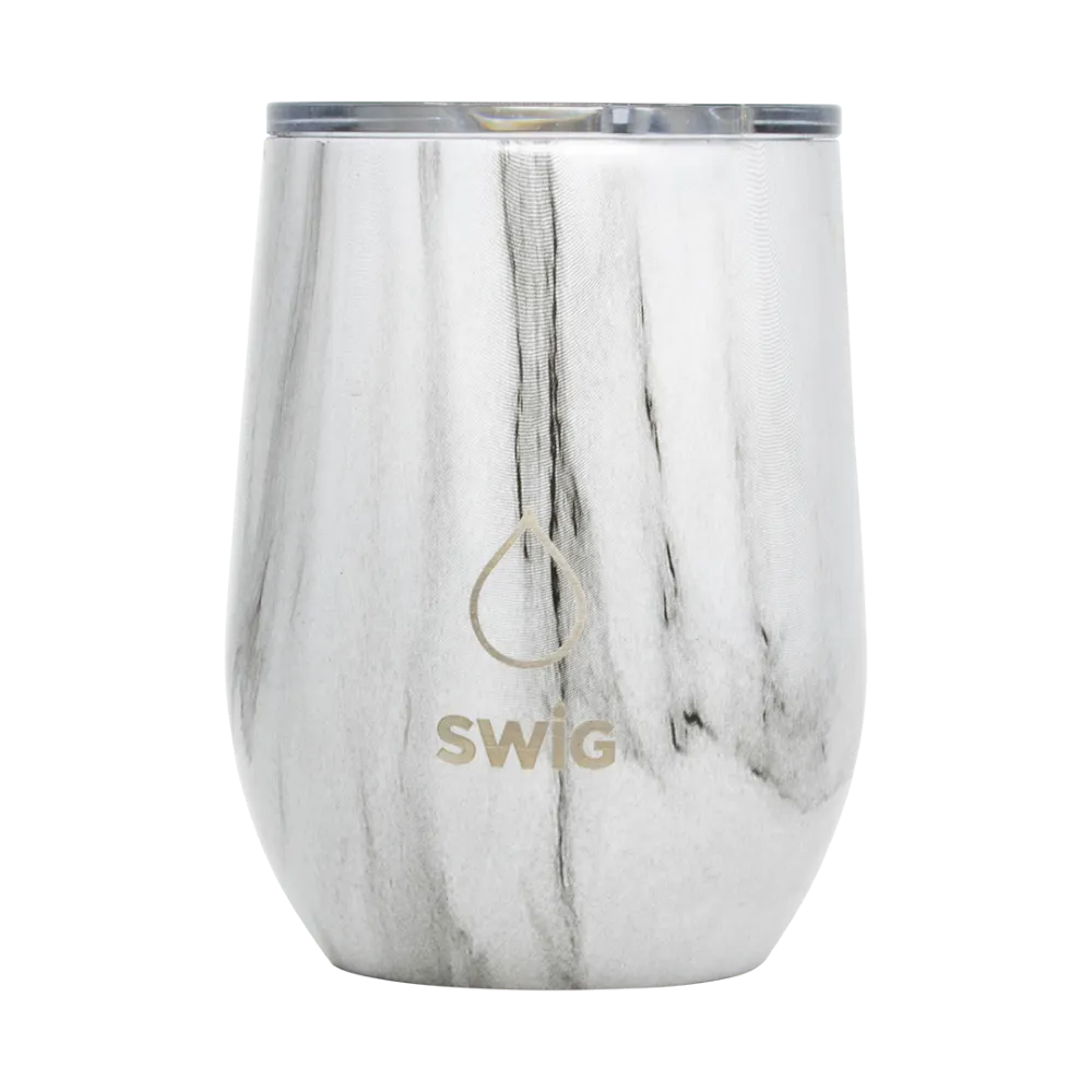 Swig Wine Tumbler White Marble