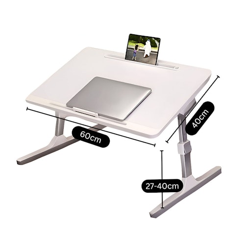SOGA 60x40cm Portable White Adjustable Foldable Laptop and Study Table SOGA 60x40cm Portable White Adjustable Foldable Laptop and Study Table