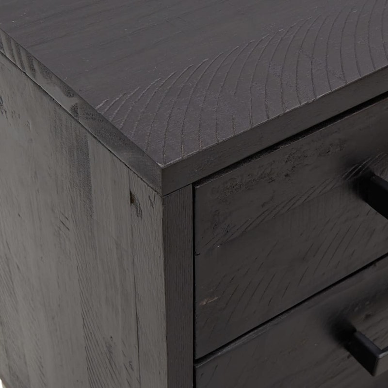 NNEVL Bedside Cabinet Black 40x30x55 cm Solid Pinewood image number null