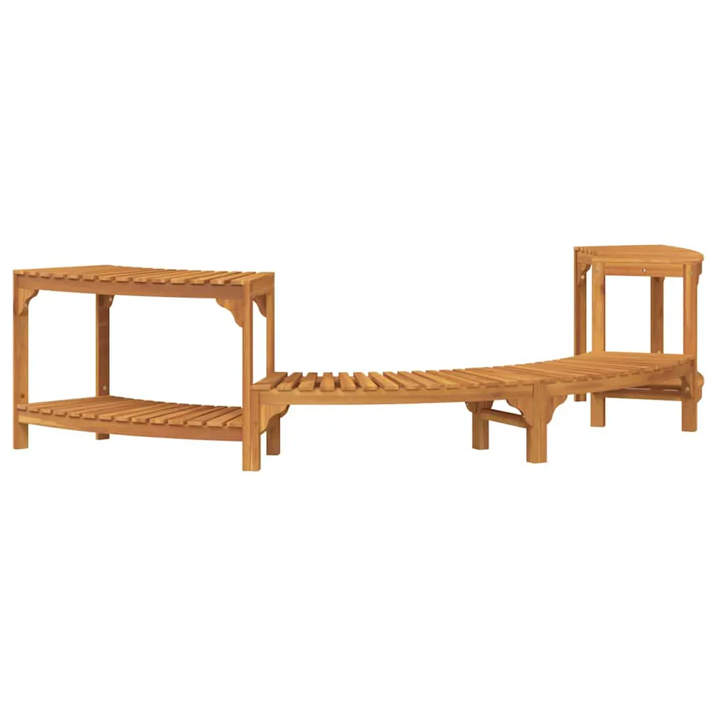 Hot Tub Surround Half-Round 272x120.5x55.5 cm Solid Wood Acacia 4108127