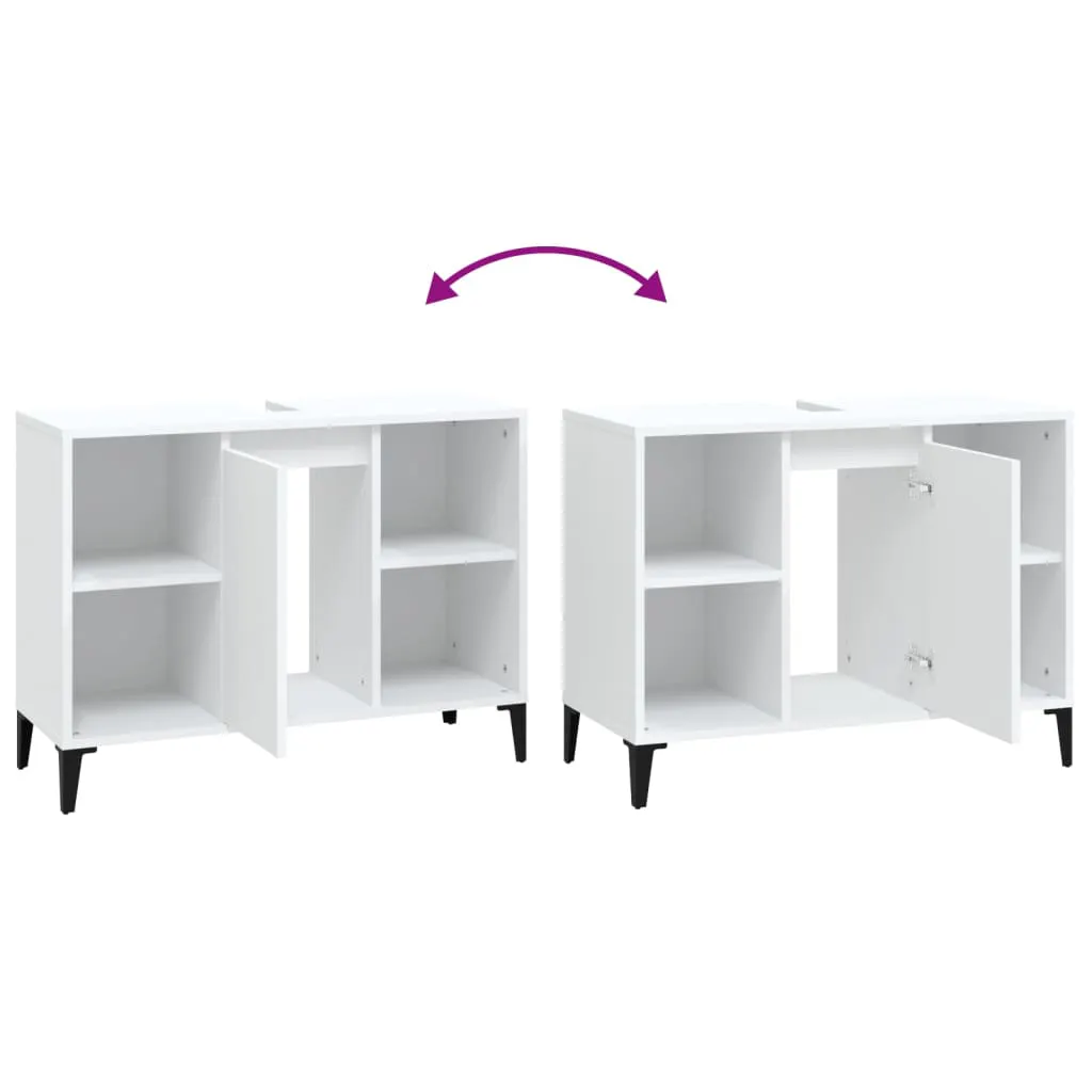 Sink Cabinet White 80x33x60 cm Engineered Wood 821292