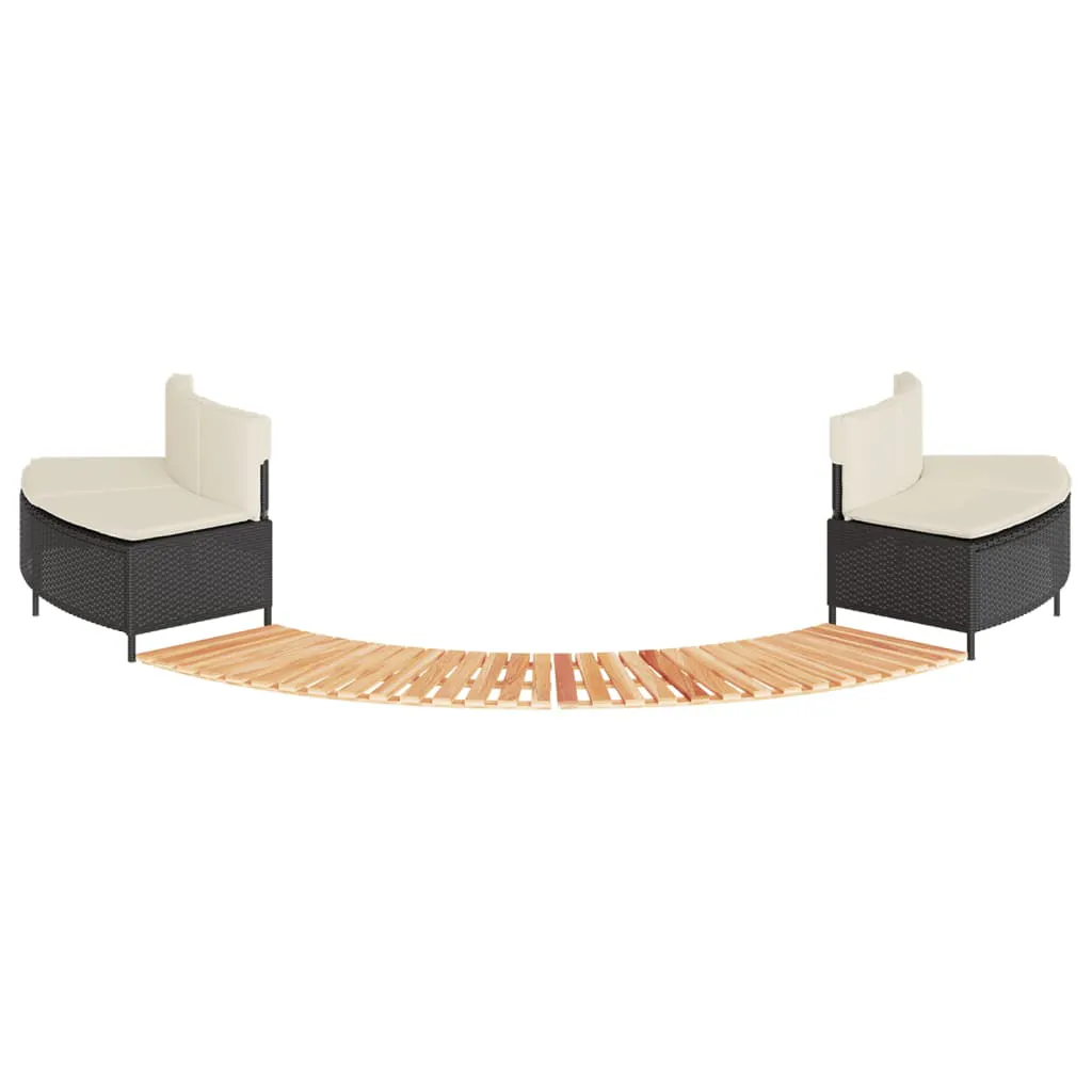 Hot Tub Surround Black Poly Rattan and Solid Wood Acacia 3270635 Hot Tub Surround Black Poly Rattan and Solid Wood Acacia 3270635