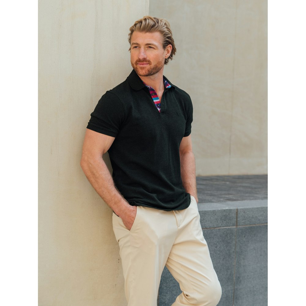 Koy Clothing Kugawana Charcoal Polo Shirt