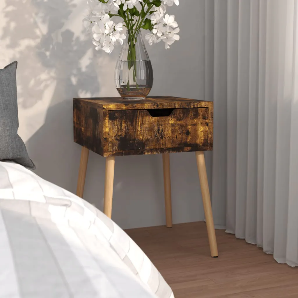 Bedside Cabinet Smoked Oak 40x40x56 cm Engineered Wood 326811