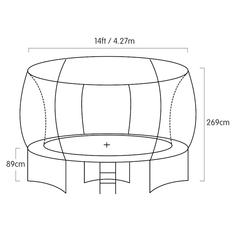 Trampoline Kahuna 14ft with Basketball set - Orange image number null