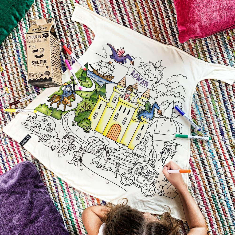 Selfie Craft Co Medieval Kingdom Colour In Cape With Fabric Pens