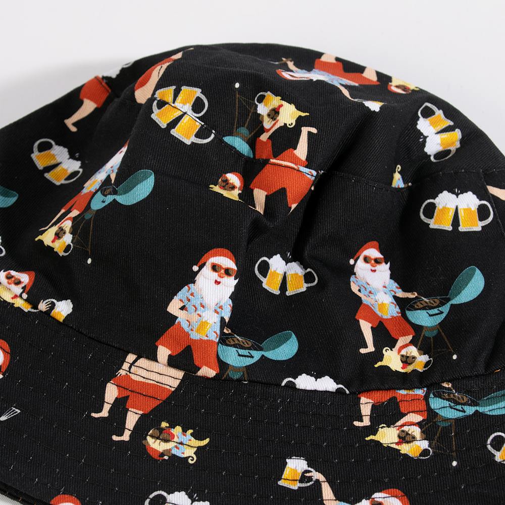Santa with Beer Christmas Bucket Hat