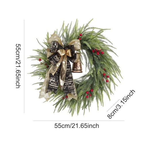 NNEOBA Christmas Wreath Artificial Front Door Green Decor NNEOBA Christmas Wreath Artificial Front Door Green Decor