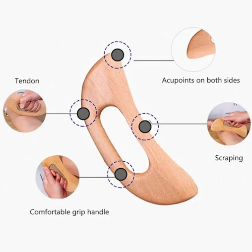 NNEOBA 2pcs Wooden Gua Sha Scraping Massage Tool Beech Wood Natural NNEOBA 2pcs Wooden Gua Sha Scraping Massage Tool Beech Wood Natural