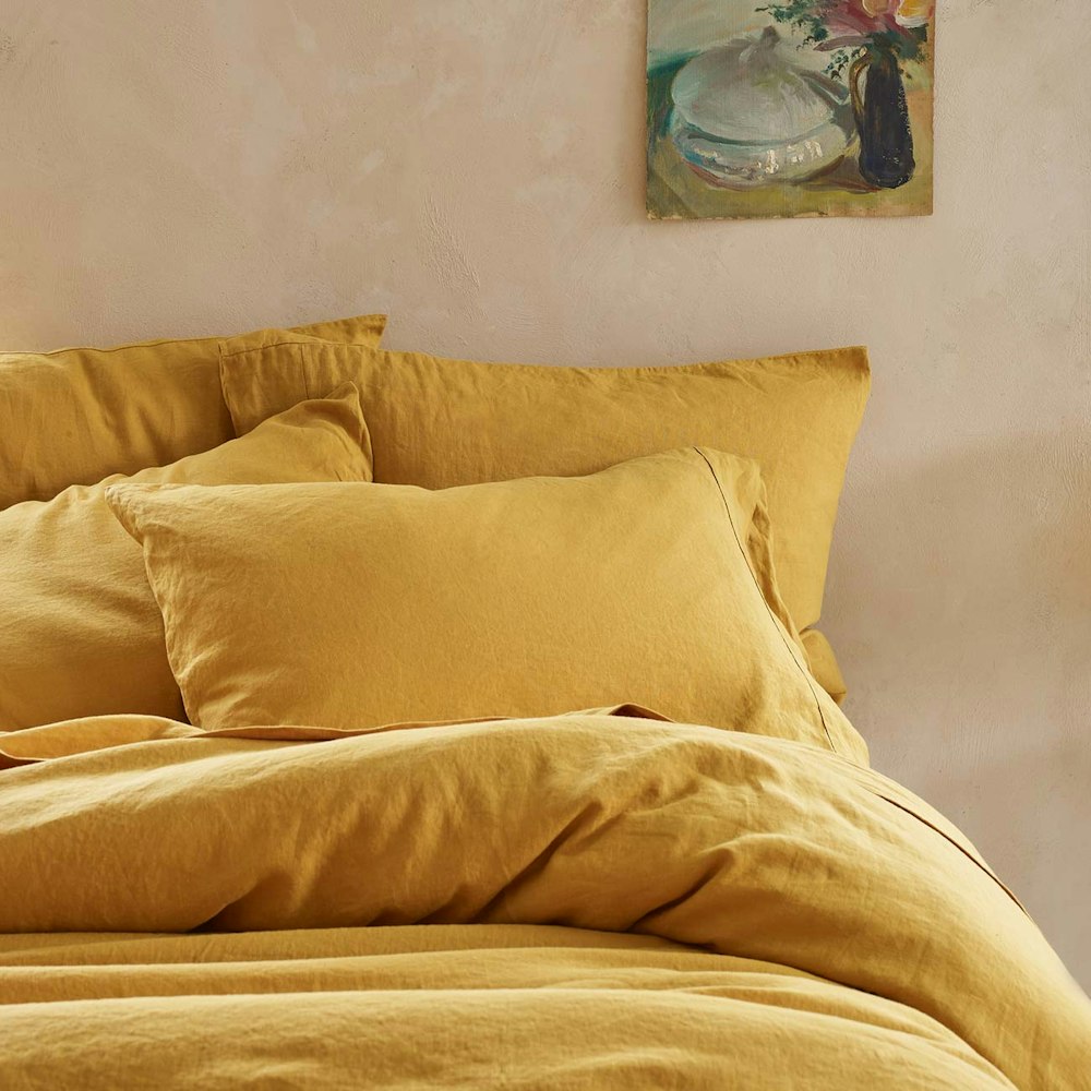 Piglet in Bed Honey Linen Blend Pillowcase (pair)
