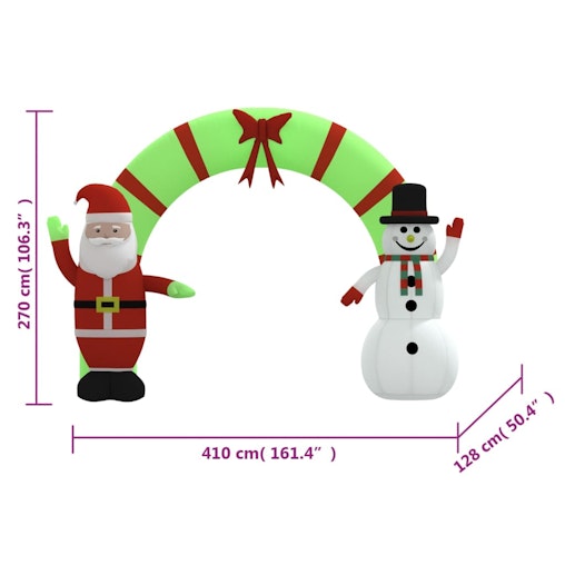 NNEVL Christmas Inflatable Santa & Snowman Arch Gate LED 270 cm NNEVL Christmas Inflatable Santa & Snowman Arch Gate LED 270 cm