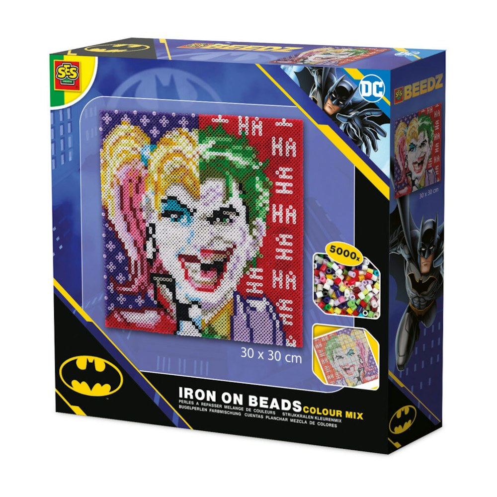 SES Creative Dc Batman - Joker And Harley Quinn Iron On Beads Colour Mix