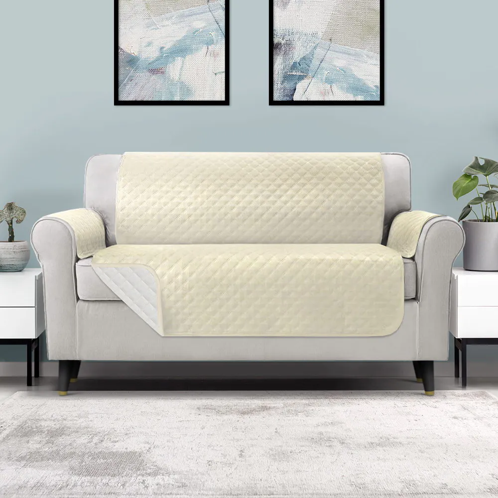 Artiss Sofa Cover Couch Covers Quilted 100% Water Resistant 3 Seater Beige Artiss Sofa Cover Couch Covers Quilted 100% Water Resistant 3 Seater Beige