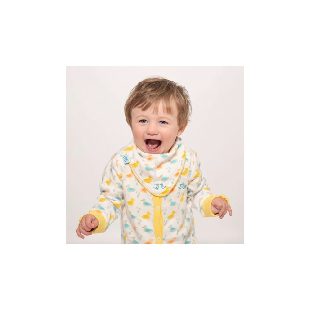 Luca and Rosa Ducks Pack Of 2 Baby Dribble Bibs In Organic Cotton