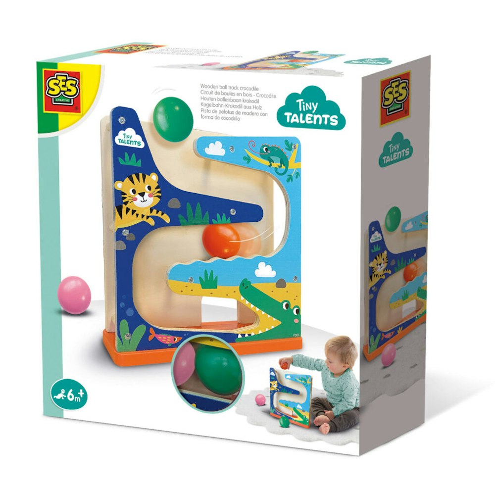 SES Creative Wooden Ball Track Crocodile