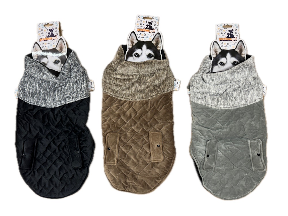 60cm Quilted Dog Jacket Coat Warm Winter Pet Clothes Vest Padded Windbreaker image number null