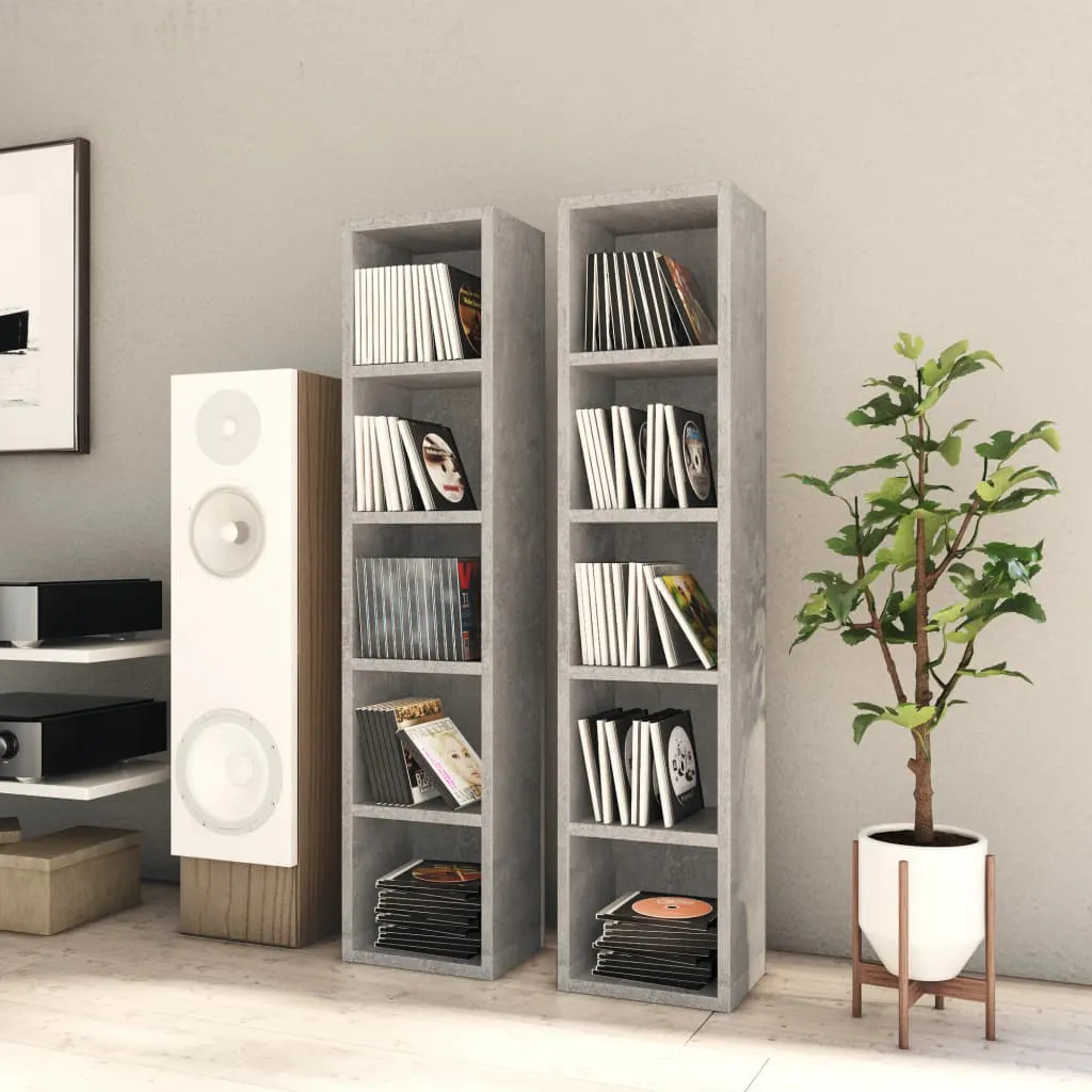 CD Cabinets 2 pcs Concrete Grey 21x16x93.5 cm Engineered Wood 802700 CD Cabinets 2 pcs Concrete Grey 21x16x93.5 cm Engineered Wood 802700