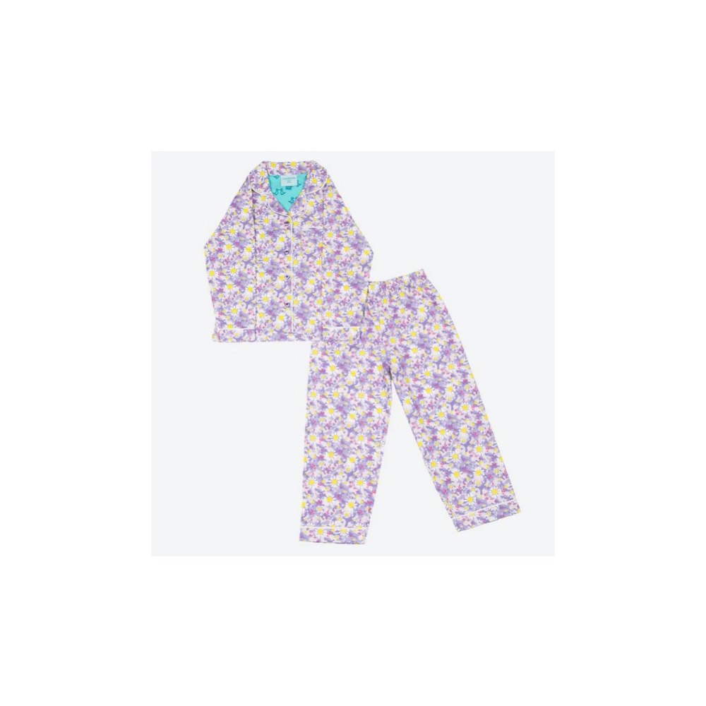Luca and Rosa Dizzy Daisy Print Girls Button Pyjamas