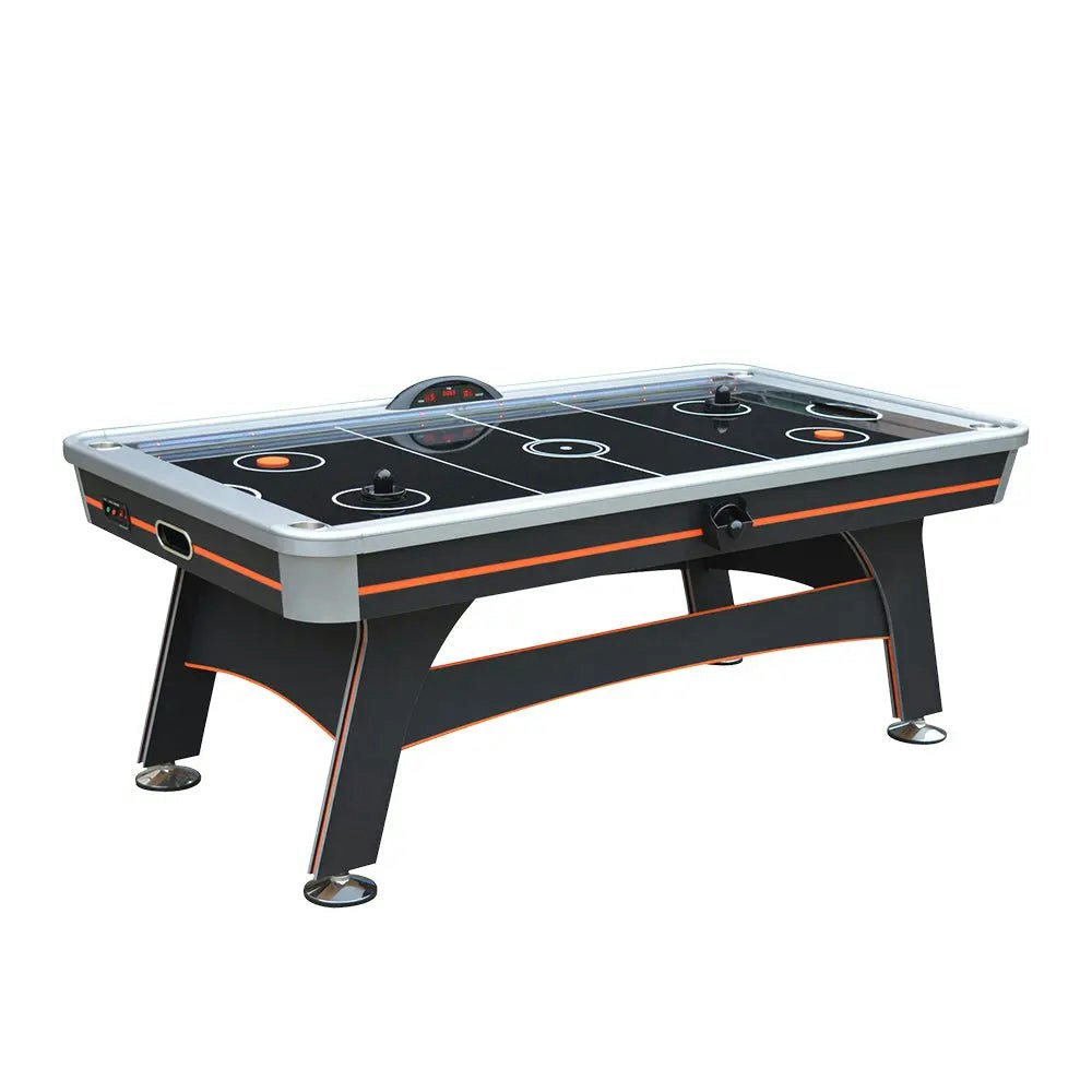 MACE 7FT Air Hockey Table With LED Light - Black and Orange