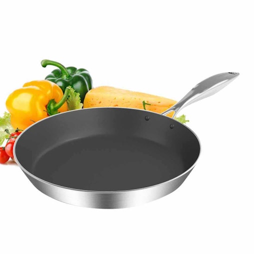 SOGA Stainless Steel Fry Pan 30cm 36cm Frying Pan Induction Non Stick Interior SOGA Stainless Steel Fry Pan 30cm 36cm Frying Pan Induction Non Stick Interior