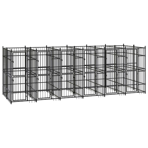 NNEVL Outdoor Dog Kennel Steel 11.06 m² image number null