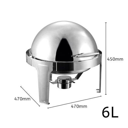 SOGA 4X 6L Stainless Steel Chafing Food Warmer Catering Dish Round Roll Top SOGA 4X 6L Stainless Steel Chafing Food Warmer Catering Dish Round Roll Top